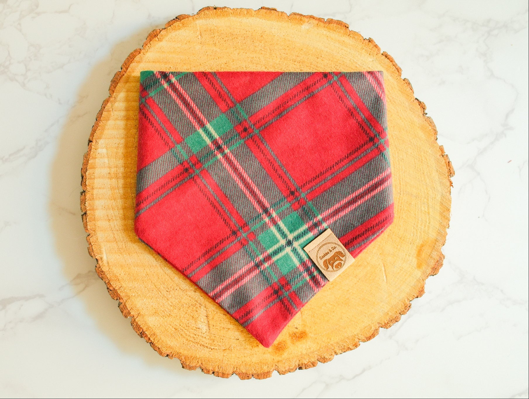 Holiday flannel plaid dog bandana