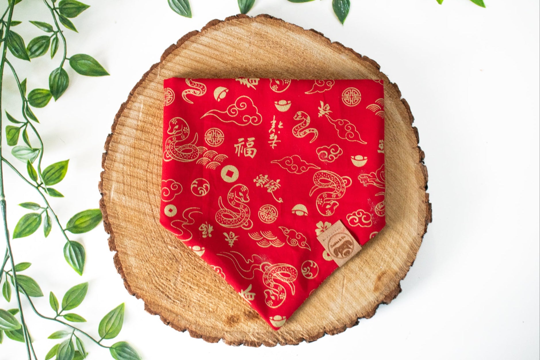 Year of the Snake Lunar New Year Dog Bandana