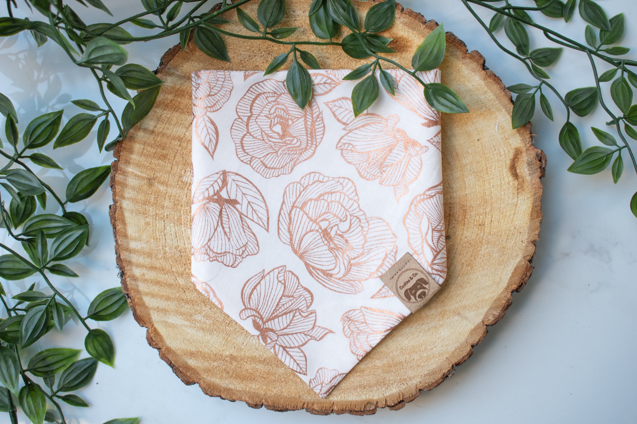 Dreaming in Rose Gold - Dog Bandana Tie-On with Snap Buttons