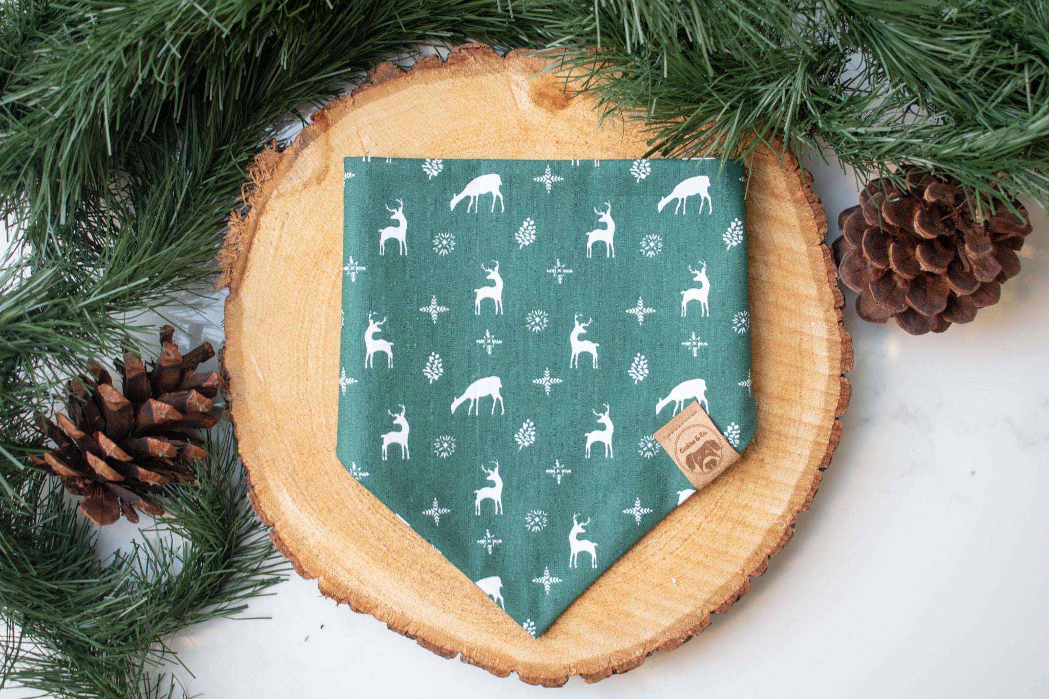 Oh Deer! - Dog Bandana Tie-On with Snap Buttons