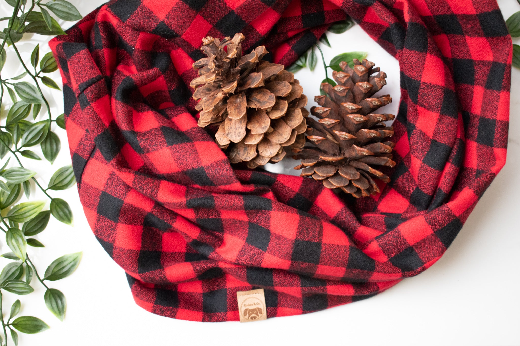 Reindeer Plaid - Matching Infinity Scarf for People