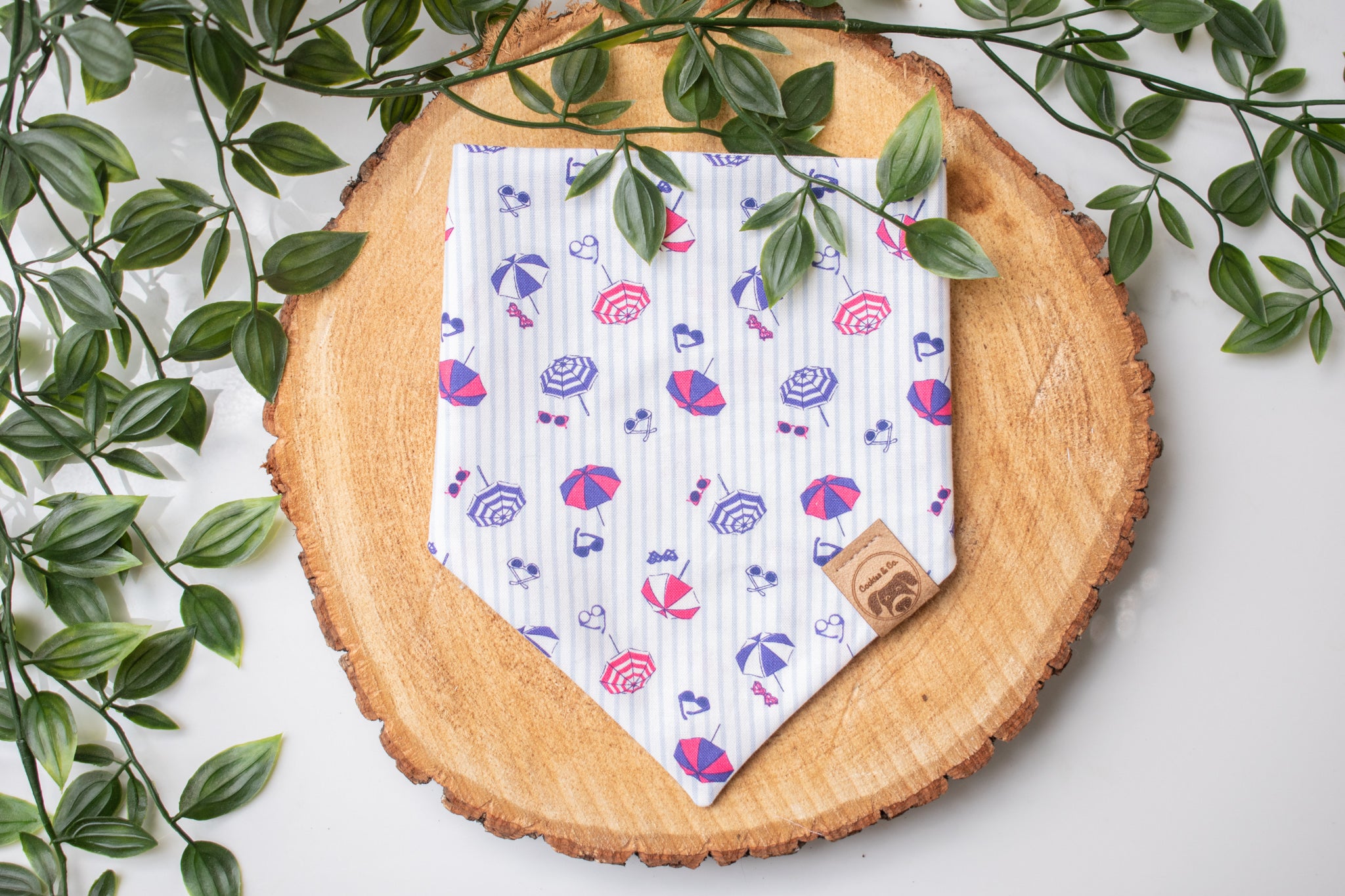 Summer Daze - Dog Bandana Tie-On with Snap Buttons